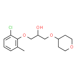ChemSpider 2D Image | 1-(2-Chloro-6-methylphenoxy)-3-(tetrahydro-2H-pyran-4-yloxy)-2-propanol | C15H21ClO4
