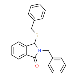 ChemSpider 2D Image | 2-Benzyl-3-(benzylsulfanyl)-1-isoindolinone | C22H19NOS