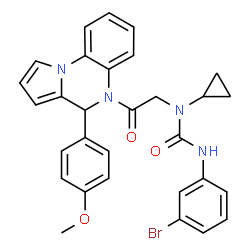 ChemSpider 2D Image | 3-(3-Bromophenyl)-1-cyclopropyl-1-{2-[4-(4-methoxyphenyl)pyrrolo[1,2-a]quinoxalin-5(4H)-yl]-2-oxoethyl}urea | C30H27BrN4O3