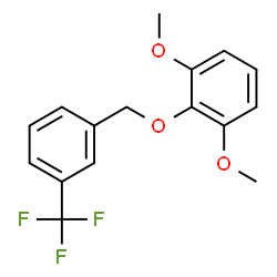 ChemSpider 2D Image | 1,3-Dimethoxy-2-{[3-(trifluoromethyl)benzyl]oxy}benzene | C16H15F3O3