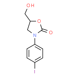 ChemSpider 2D Image | 5-(hydroxymethyl)-3-(4-iodophenyl)oxazolidin-2-one | C10H10INO3