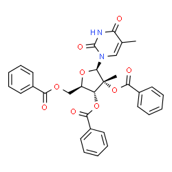 ChemSpider 2D Image | 2',3',5'-Tri-O-benzoyl-5-methyl-2'-C-methyluridine | C32H28N2O9