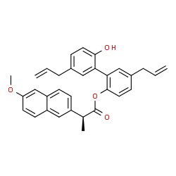 ChemSpider 2D Image | 5,5'-Diallyl-2'-hydroxy-2-biphenylyl (2S)-2-(6-methoxy-2-naphthyl)propanoate | C32H30O4