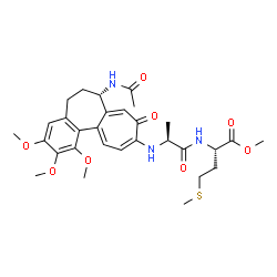 ChemSpider 2D Image | Methyl N-[(7S)-7-acetamido-1,2,3-trimethoxy-9-oxo-5,6,7,9-tetrahydrobenzo[a]heptalen-10-yl]-L-alanyl-L-methioninate | C30H39N3O8S