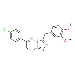 ChemSpider 2D Image | 6-(4-Chlorophenyl)-3-(3,4-dimethoxybenzyl)-7H-[1,2,4]triazolo[3,4-b][1,3,4]thiadiazine | C19H17ClN4O2S