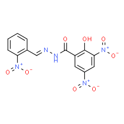 ChemSpider 2D Image | 2-Hydroxy-3,5-dinitro-N'-[(E)-(2-nitrophenyl)methylene]benzohydrazide | C14H9N5O8
