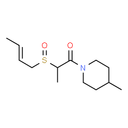 ChemSpider 2D Image | 2-[(2E)-2-Buten-1-ylsulfinyl]-1-(4-methyl-1-piperidinyl)-1-propanone | C13H23NO2S