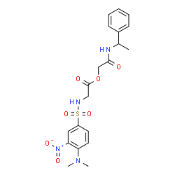 ChemSpider 2D Image | 2-Oxo-2-[(1-phenylethyl)amino]ethyl N-{[4-(dimethylamino)-3-nitrophenyl]sulfonyl}glycinate | C20H24N4O7S