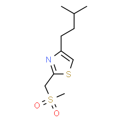 ChemSpider 2D Image | 4-(3-Methylbutyl)-2-[(methylsulfonyl)methyl]-1,3-thiazole | C10H17NO2S2