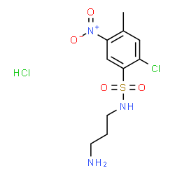 ChemSpider 2D Image | N-(3-Aminopropyl)-2-chloro-4-methyl-5-nitrobenzenesulfonamide hydrochloride (1:1) | C10H15Cl2N3O4S