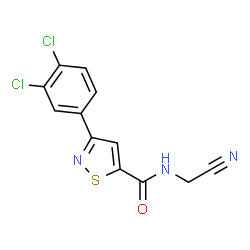 ChemSpider 2D Image | N-(Cyanomethyl)-3-(3,4-dichlorophenyl)-1,2-thiazole-5-carboxamide | C12H7Cl2N3OS