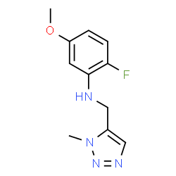ChemSpider 2D Image | 2-Fluoro-5-methoxy-N-[(1-methyl-1H-1,2,3-triazol-5-yl)methyl]aniline | C11H13FN4O