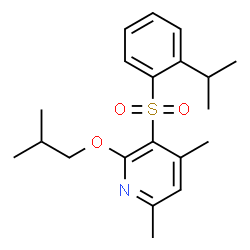 ChemSpider 2D Image | 2-Isobutoxy-3-[(2-isopropylphenyl)sulfonyl]-4,6-dimethylpyridine | C20H27NO3S