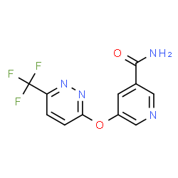 ChemSpider 2D Image | 5-{[6-(Trifluoromethyl)-3-pyridazinyl]oxy}nicotinamide | C11H7F3N4O2