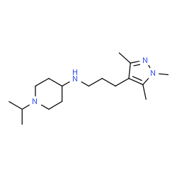 ChemSpider 2D Image | 1-Isopropyl-N-[3-(1,3,5-trimethyl-1H-pyrazol-4-yl)propyl]-4-piperidinamine | C17H32N4