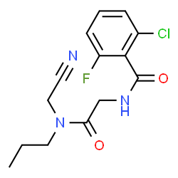 ChemSpider 2D Image | 2-Chloro-N-{2-[(cyanomethyl)(propyl)amino]-2-oxoethyl}-6-fluorobenzamide | C14H15ClFN3O2