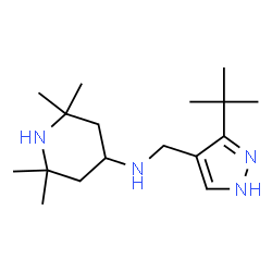 ChemSpider 2D Image | 2,2,6,6-Tetramethyl-N-{[3-(2-methyl-2-propanyl)-1H-pyrazol-4-yl]methyl}-4-piperidinamine | C17H32N4