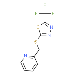 ChemSpider 2D Image | 2-({[5-(Trifluoromethyl)-1,3,4-thiadiazol-2-yl]sulfanyl}methyl)pyridine | C9H6F3N3S2
