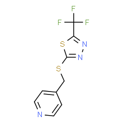 ChemSpider 2D Image | 4-({[5-(Trifluoromethyl)-1,3,4-thiadiazol-2-yl]sulfanyl}methyl)pyridine | C9H6F3N3S2