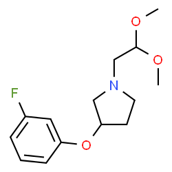 ChemSpider 2D Image | 1-(2,2-Dimethoxyethyl)-3-(3-fluorophenoxy)pyrrolidine | C14H20FNO3