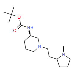 ChemSpider 2D Image | 2-Methyl-2-propanyl {(3R)-1-[2-(1-methyl-2-pyrrolidinyl)ethyl]-3-piperidinyl}carbamate | C17H33N3O2
