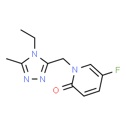 ChemSpider 2D Image | 1-[(4-Ethyl-5-methyl-4H-1,2,4-triazol-3-yl)methyl]-5-fluoro-2(1H)-pyridinone | C11H13FN4O