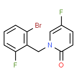 ChemSpider 2D Image | 1-(2-Bromo-6-fluorobenzyl)-5-fluoro-2(1H)-pyridinone | C12H8BrF2NO