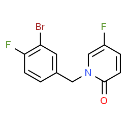 ChemSpider 2D Image | 1-(3-Bromo-4-fluorobenzyl)-5-fluoro-2(1H)-pyridinone | C12H8BrF2NO