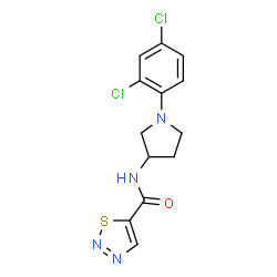 ChemSpider 2D Image | N-[1-(2,4-Dichlorophenyl)-3-pyrrolidinyl]-1,2,3-thiadiazole-5-carboxamide | C13H12Cl2N4OS