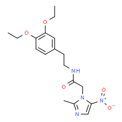 ChemSpider 2D Image | N-[2-(3,4-Diethoxyphenyl)ethyl]-2-(2-methyl-5-nitro-1H-imidazol-1-yl)acetamide | C18H24N4O5