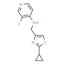 ChemSpider 2D Image | N-[(2-Cyclopropyl-1,3-thiazol-4-yl)methyl]-3-fluoro-4-pyridinamine | C12H12FN3S