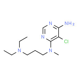 ChemSpider 2D Image | 5-Chloro-N-[3-(diethylamino)propyl]-N-methyl-4,6-pyrimidinediamine | C12H22ClN5