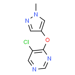 ChemSpider 2D Image | 5-Chloro-4-[(1-methyl-1H-pyrazol-4-yl)oxy]pyrimidine | C8H7ClN4O
