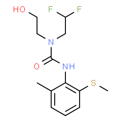 ChemSpider 2D Image | 1-(2,2-Difluoroethyl)-1-(2-hydroxyethyl)-3-[2-methyl-6-(methylsulfanyl)phenyl]urea | C13H18F2N2O2S