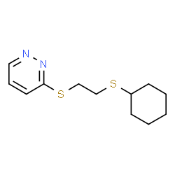 ChemSpider 2D Image | 3-{[2-(Cyclohexylsulfanyl)ethyl]sulfanyl}pyridazine | C12H18N2S2