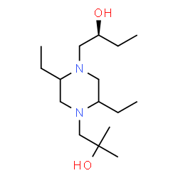 ChemSpider 2D Image | (2S)-1-[2,5-Diethyl-4-(2-hydroxy-2-methylpropyl)-1-piperazinyl]-2-butanol | C16H34N2O2