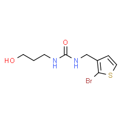 ChemSpider 2D Image | 1-[(2-Bromo-3-thienyl)methyl]-3-(3-hydroxypropyl)urea | C9H13BrN2O2S