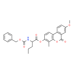 ChemSpider 2D Image | 8-Methoxy-4-methyl-6-oxo-6H-benzo[c]chromen-3-yl N-[(benzyloxy)carbonyl]norvalinate | C28H27NO7