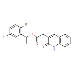 ChemSpider 2D Image | 1-(2,5-Difluorophenyl)ethyl (2-oxo-1,2-dihydro-3-quinolinyl)acetate | C19H15F2NO3