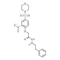 ChemSpider 2D Image | 2-[4-(4-Morpholinylsulfonyl)-2-nitrophenoxy]-N-(4-phenyl-2-butanyl)acetamide | C22H27N3O7S