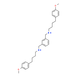 ChemSpider 2D Image | N,N'-[1,3-Phenylenebis(methylene)]bis[4-(4-methoxyphenyl)-1-butanamine] | C30H40N2O2