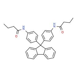 ChemSpider 2D Image | N,N'-(9H-Fluorene-9,9-diyldi-4,1-phenylene)dibutanamide | C33H32N2O2