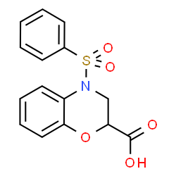 ChemSpider 2D Image | 4-(Phenylsulfonyl)-3,4-dihydro-2H-1,4-benzoxazine-2-carboxylic acid | C15H13NO5S