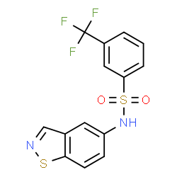 ChemSpider 2D Image | N-(1,2-Benzothiazol-5-yl)-3-(trifluoromethyl)benzenesulfonamide | C14H9F3N2O2S2