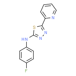 ChemSpider 2D Image | N-(4-Fluorophenyl)-5-(2-pyridinyl)-1,3,4-thiadiazol-2-amine | C13H9FN4S