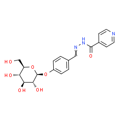 ChemSpider 2D Image | N'-[4-(beta-D-Glucopyranosyloxy)benzylidene]isonicotinohydrazide | C19H21N3O7