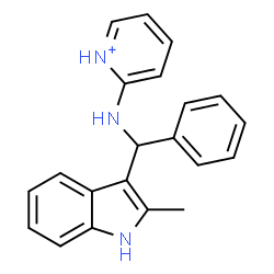 ChemSpider 2D Image | 2-{[(2-Methyl-1H-indol-3-yl)(phenyl)methyl]amino}pyridinium | C21H20N3