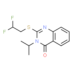 ChemSpider 2D Image | 2-[(2,2-Difluoroethyl)sulfanyl]-3-isopropyl-4(3H)-quinazolinone | C13H14F2N2OS