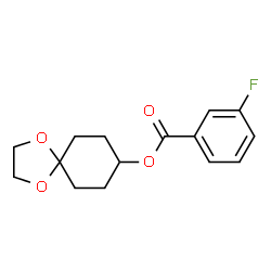 ChemSpider 2D Image | 1,4-Dioxaspiro[4.5]dec-8-yl 3-fluorobenzoate | C15H17FO4