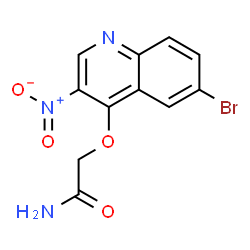 ChemSpider 2D Image | 2-[(6-Bromo-3-nitro-4-quinolinyl)oxy]acetamide | C11H8BrN3O4